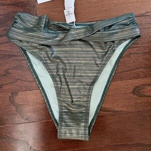 Cupshe Metallic Green and Gold Ruched Bikini